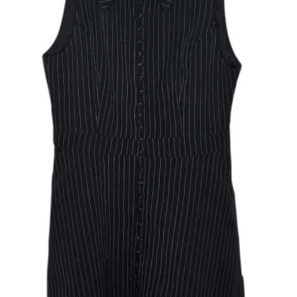 Lulus Pinstriped Buttoned Down Sleeveless Midi Dress - Picture 3 of 7